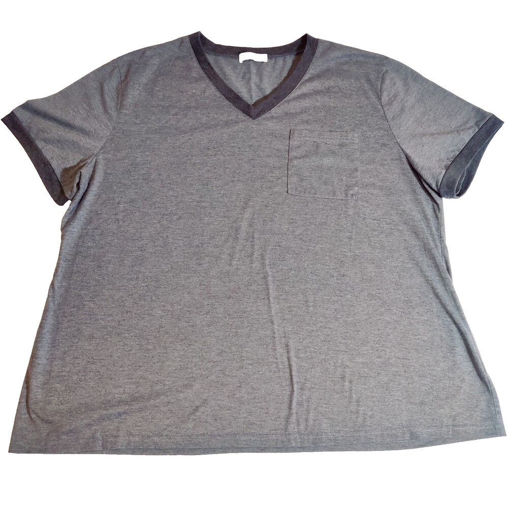 Women's Plus Size 2XL Short Sleeve V Neck Casual Shirt Gray NEW